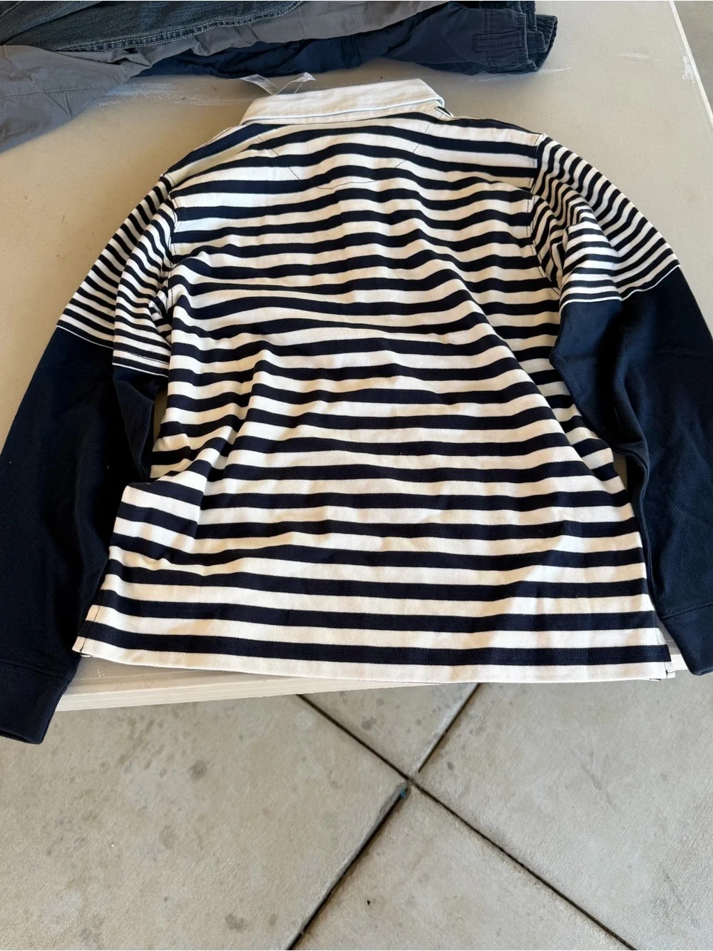 NWT Gymboree Navy, White & Burgundy Striped Rugby Polo